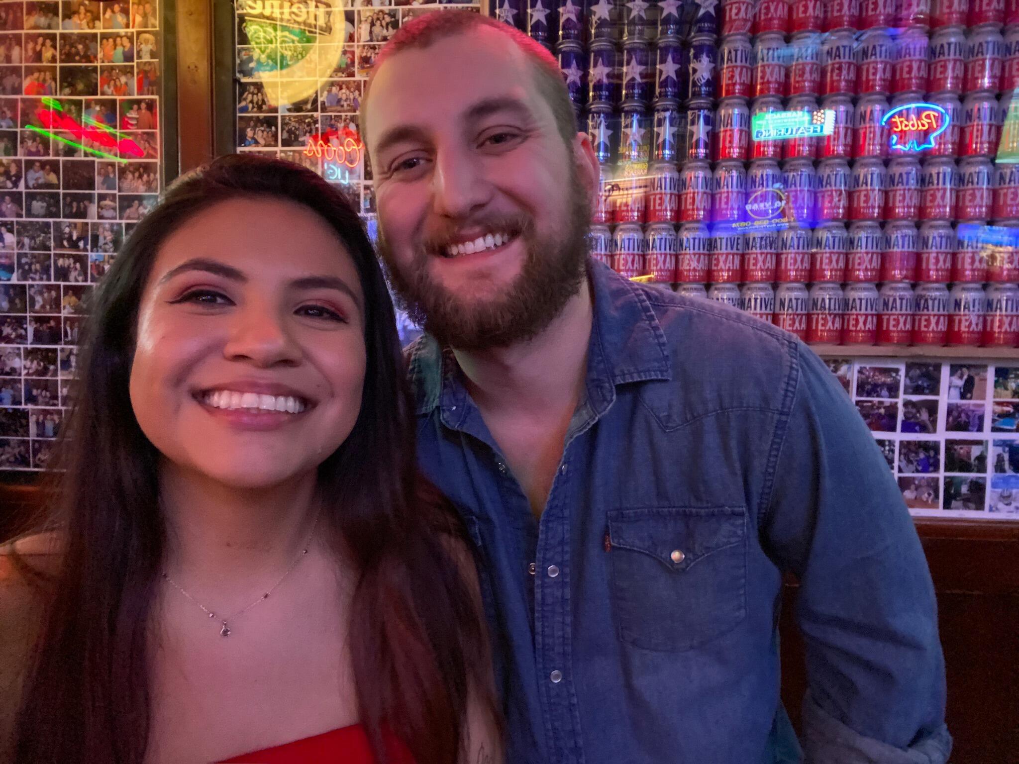 One of our first photos together. At Pub of course