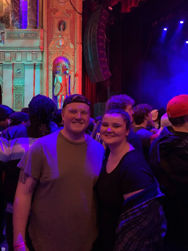 Our first Concert, Mici was nearly sucked into the mosh-pit, so now we just buy seats haha!