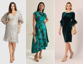 Three cocktail dresses for wedding guests over 50