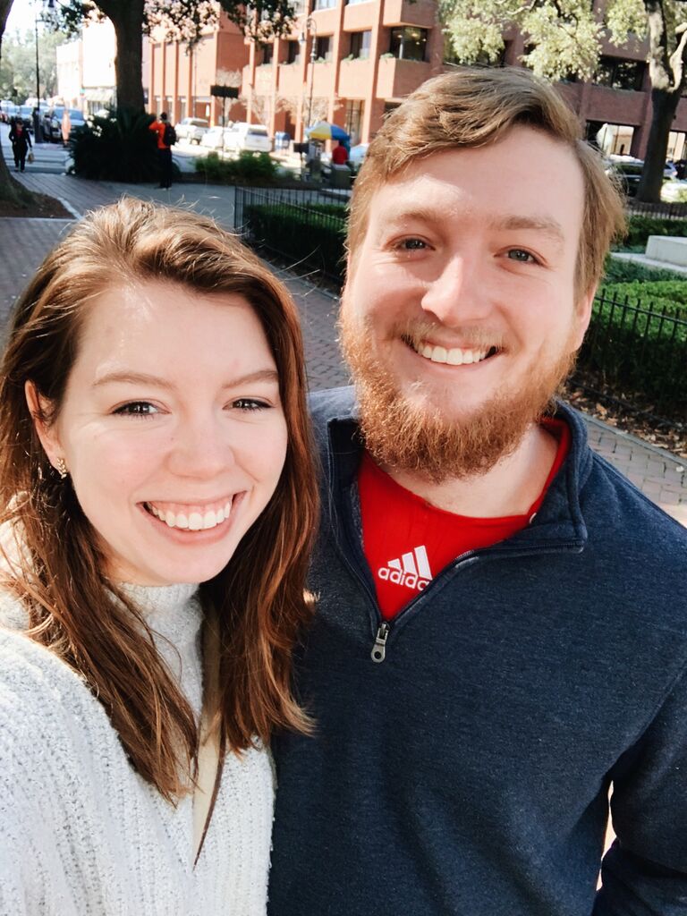 Celebrating our first anniversary in Savannah, Georgia