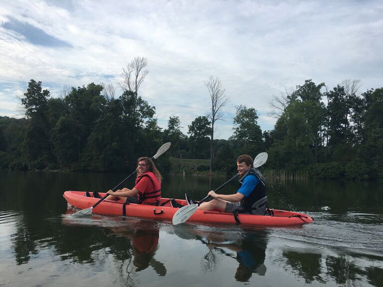 This was before she pushed him into the lake (she needed to earn his mom's approval).