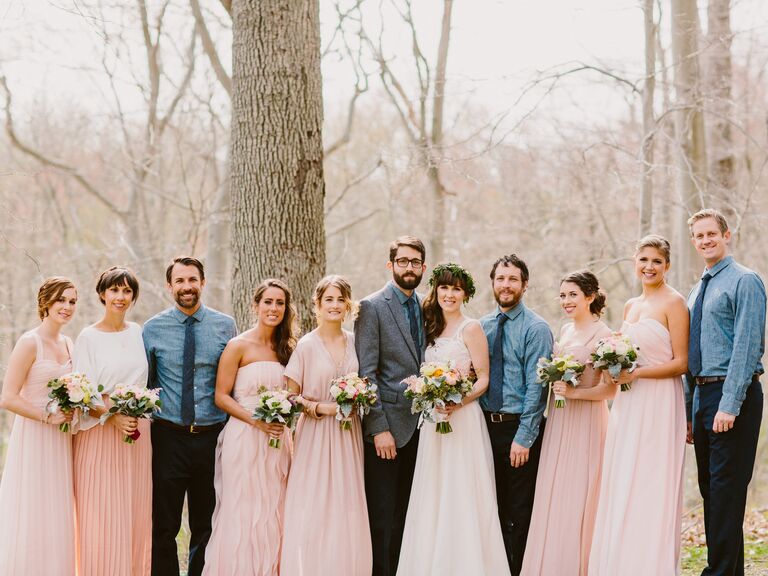 one bridesmaid and one groomsman