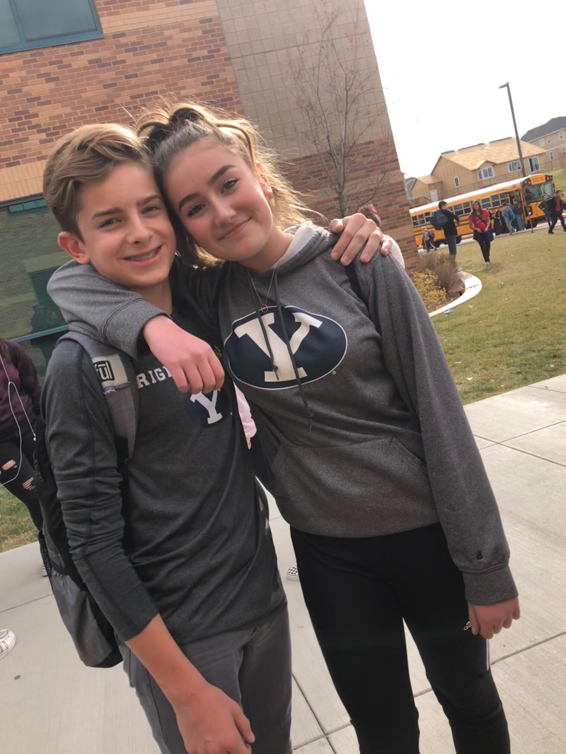 Branson and Michelle met on bus #1455 on their way to the first day of middle school.