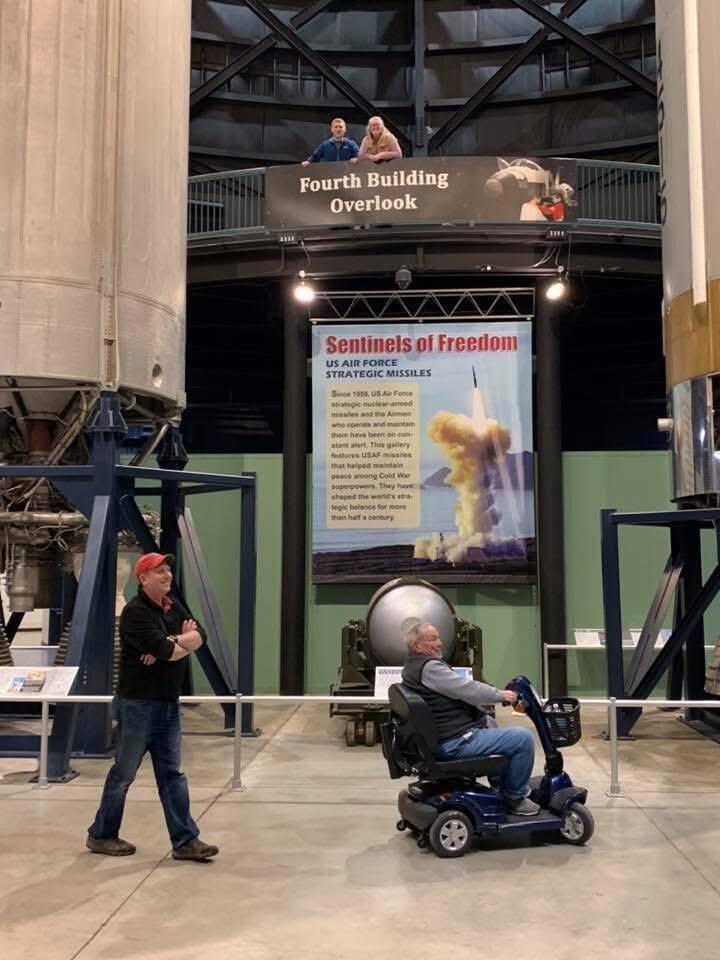 Jake meets Grandpa Hosek, and we spend 5 hours/go through 2 wheelchair batteries at the Air Force Museum