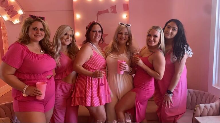The girls and I at my Bachelorette party in Fredericksburg this was us at Brooke's Bubble Bar.