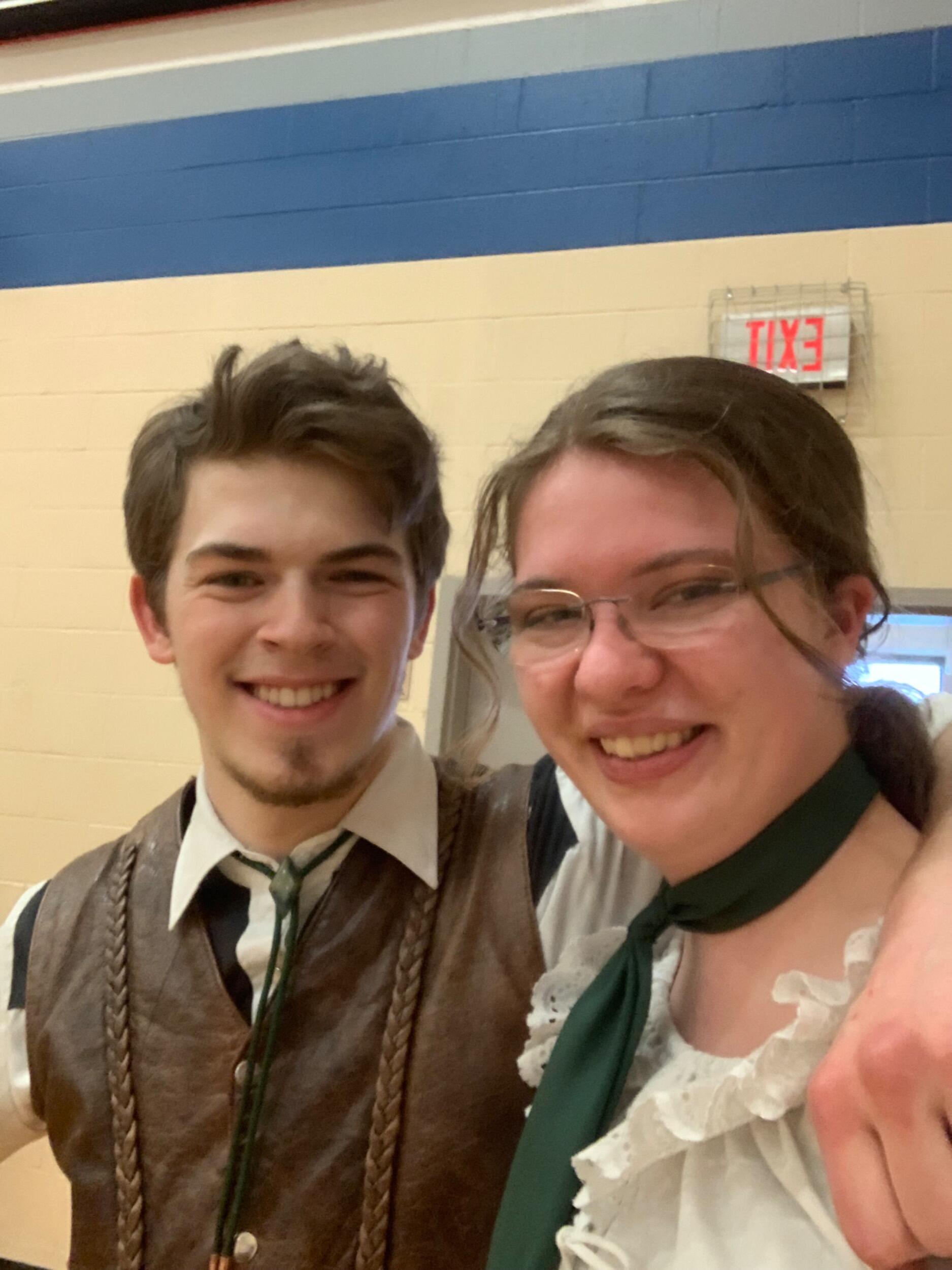 In the Pacific Northwest Teen Square Dance Festival, we competed as partners in the Novice Round Dance category (two-step and waltz) and won first place!