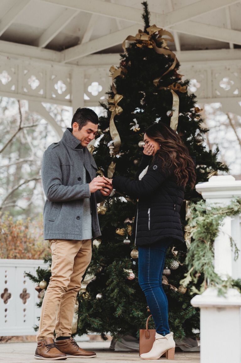 Dan had the ring for a whole year leading up to this moment. He really outdid himself and kept bringing out the surprises with friends & family after the proposal plus a secret engagement party later that night!