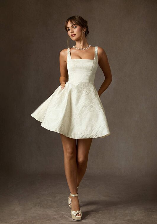 white lace wedding dresses Wedtrend Women Ivory Bridal Dress Vintage Ivory A Line Chiffon Boho Long Wedding  Dress with Lace  WEDTREND