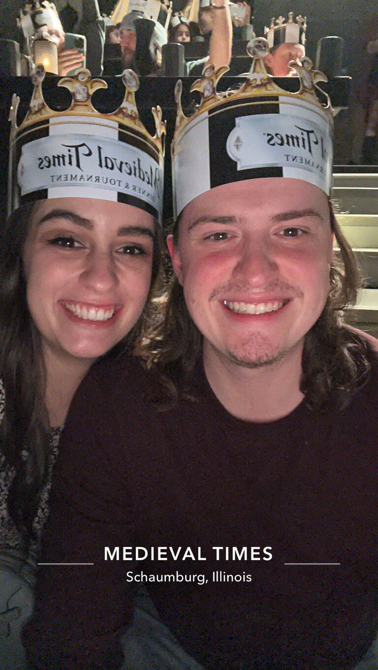 Medieval Times! Neither Grace nor Justin caught the rose from our knight... :(