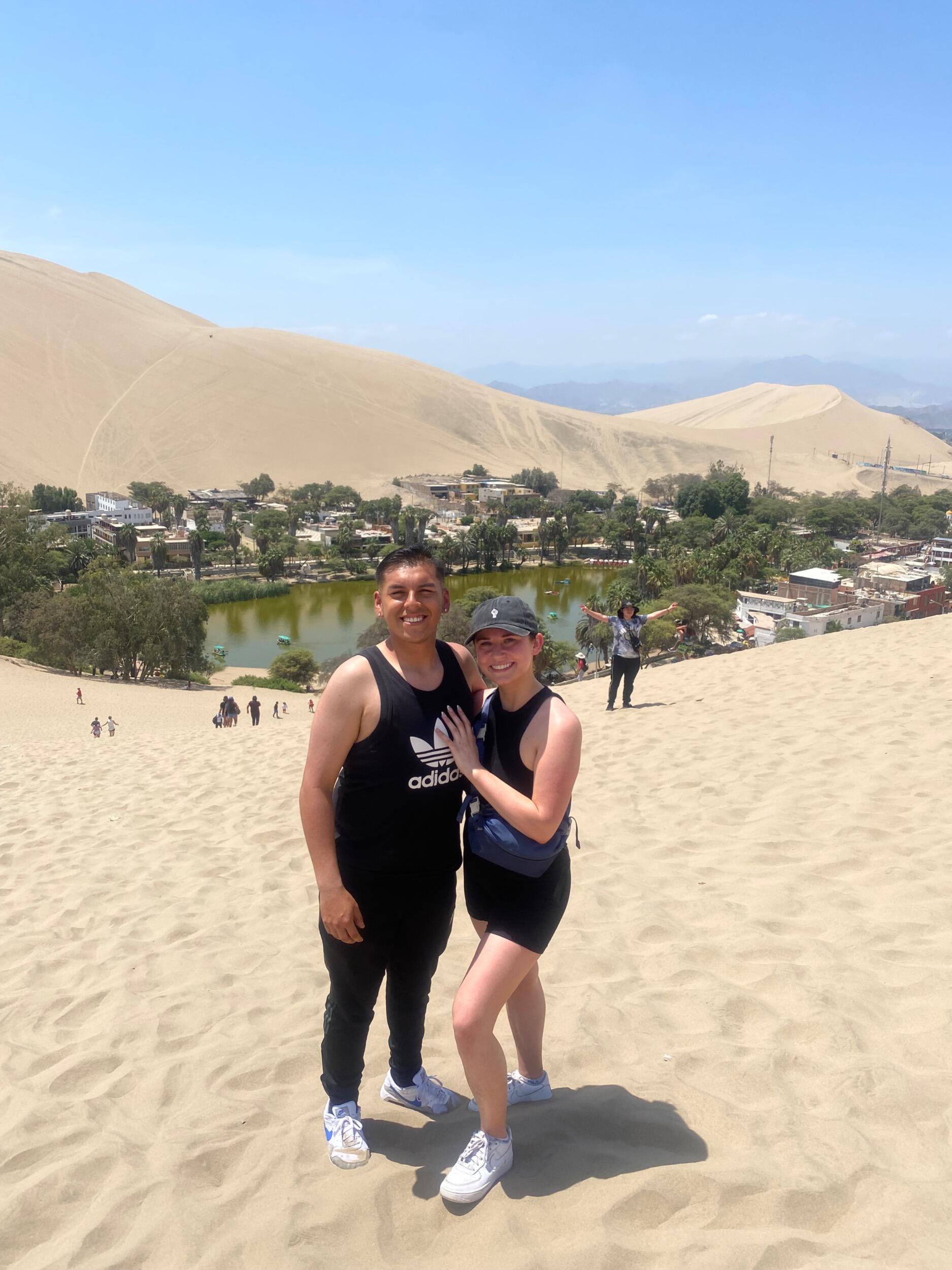 Taylor’s first time in Peru! We went to the town Huacachina, where we rode dune buggies up and down the dunes. It was so much fun, and so hot! Hahaha