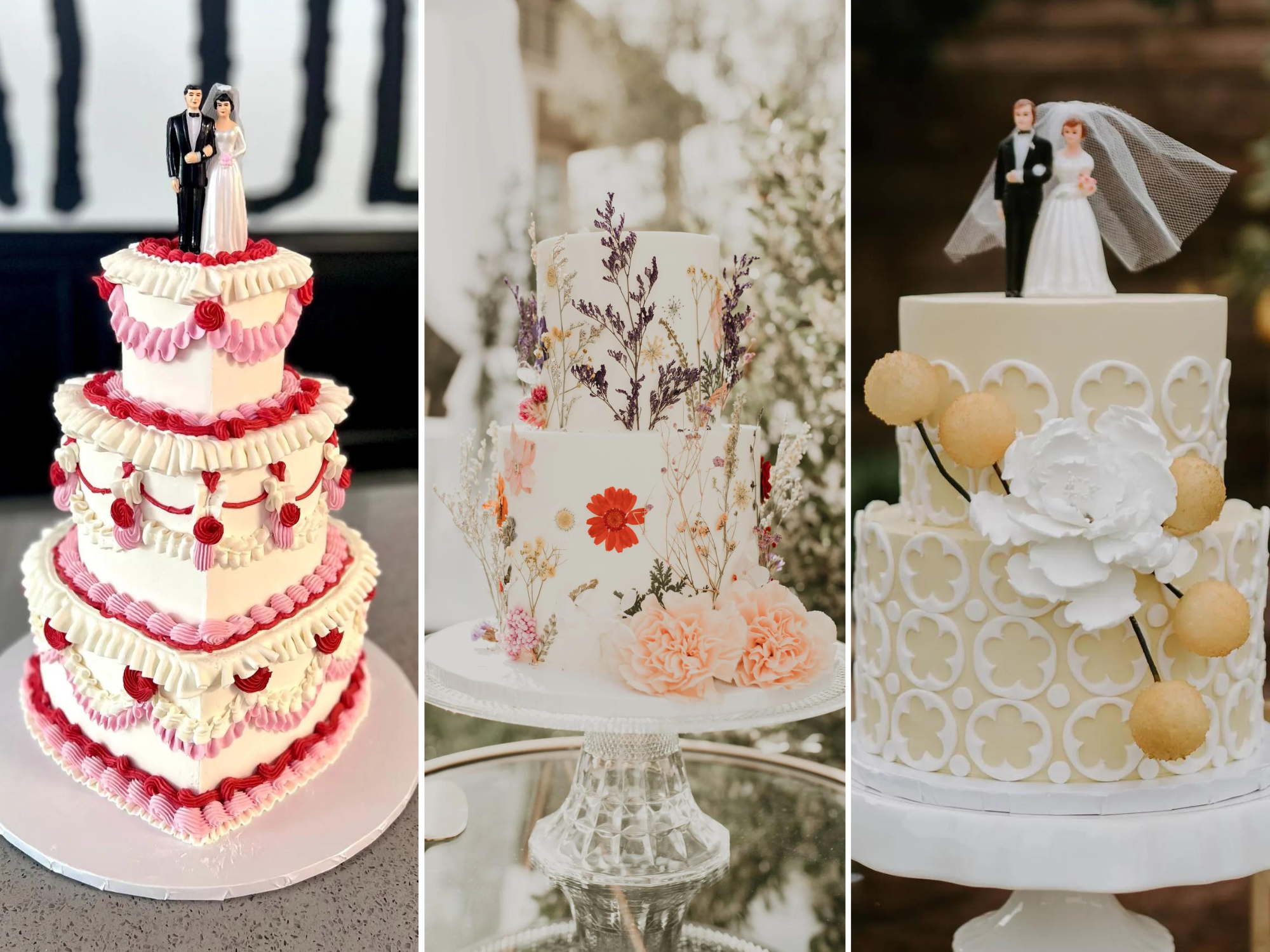 Three wedding cakes from bakers in Las Vegas