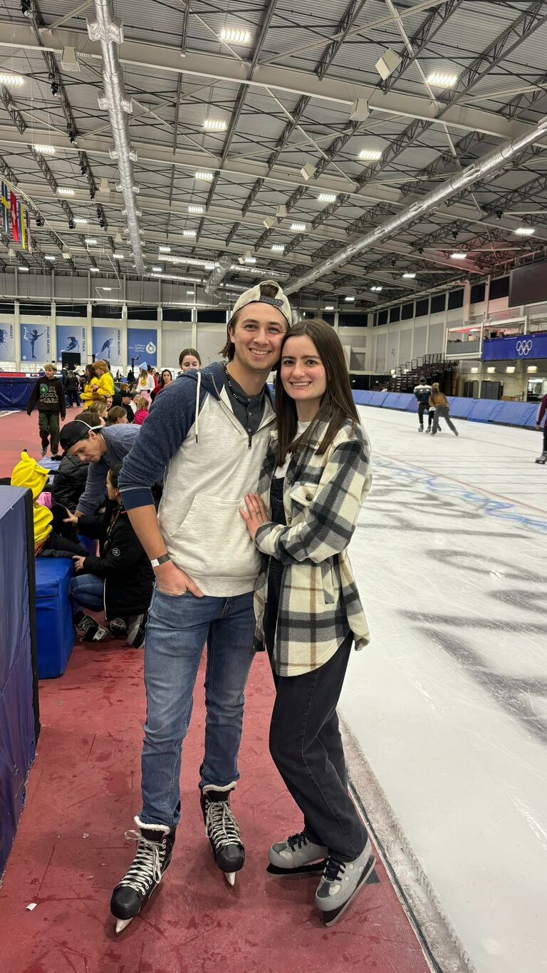 Caleb's family loves to ice skate, probably something to do with the Canadian genes or something like that, so Emily obliges and we have a great time skating around the rink. She's a pretty good skater too! 