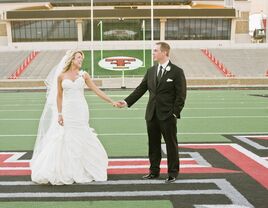 Married couple at a football stadium