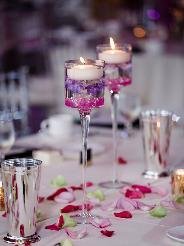 wedding table centres candles