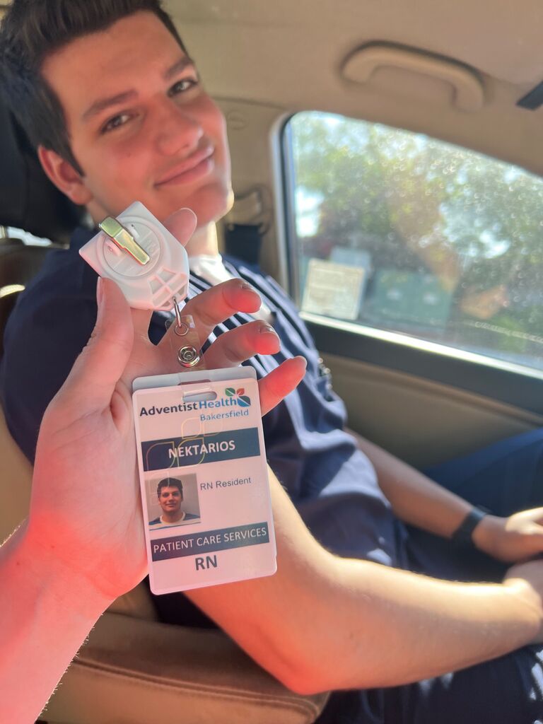 Nektarios’ first day working in the ICU at Adventist :)