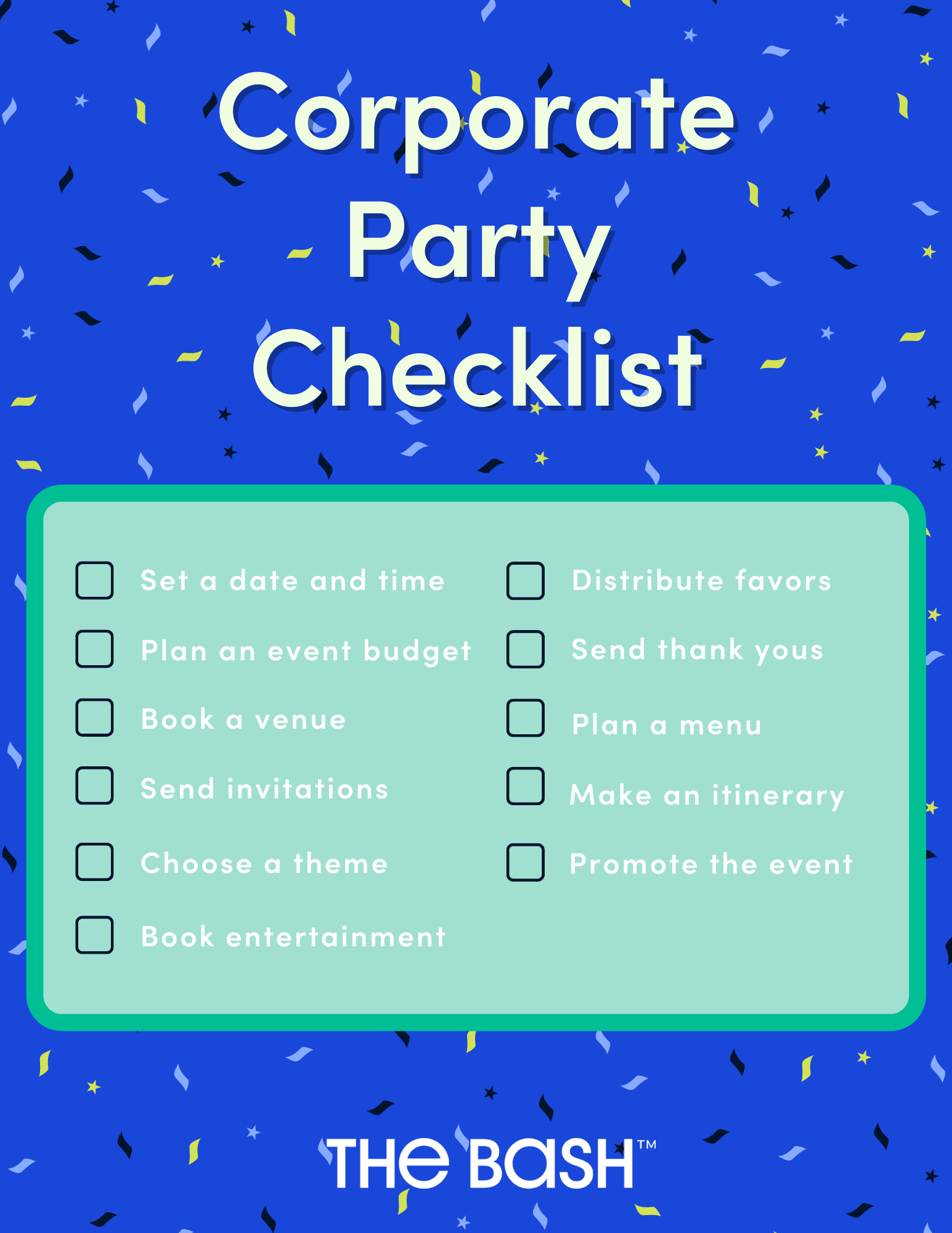 Corporate Event Planning Checklist - PDF - The Bash