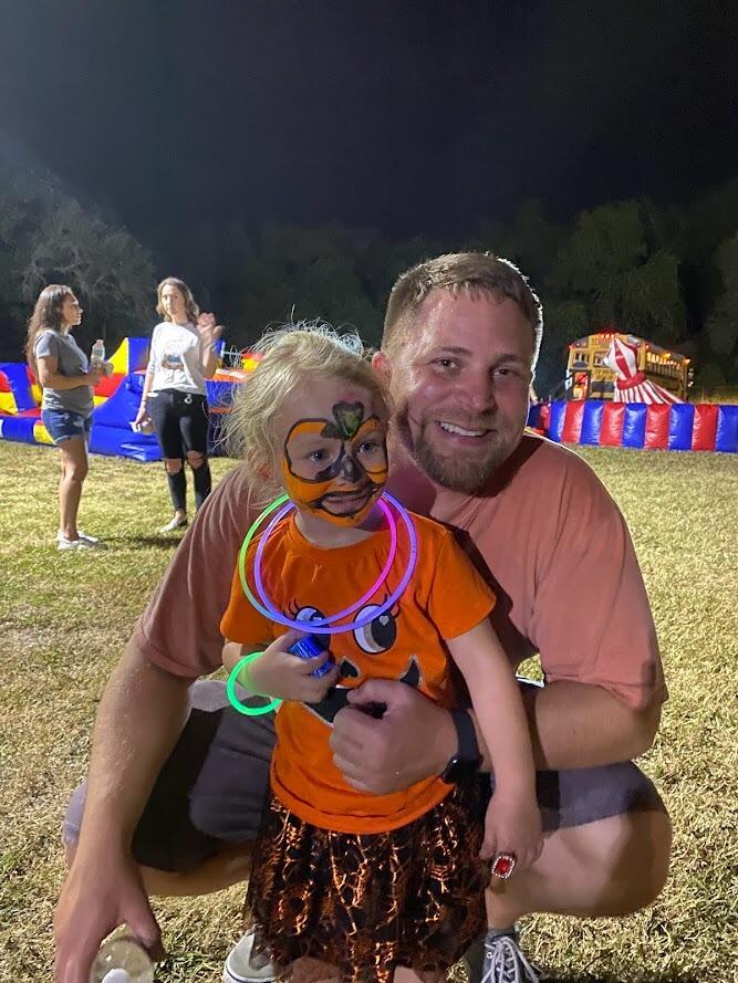 Clint with Taylor at our Church's Harvest Festival
