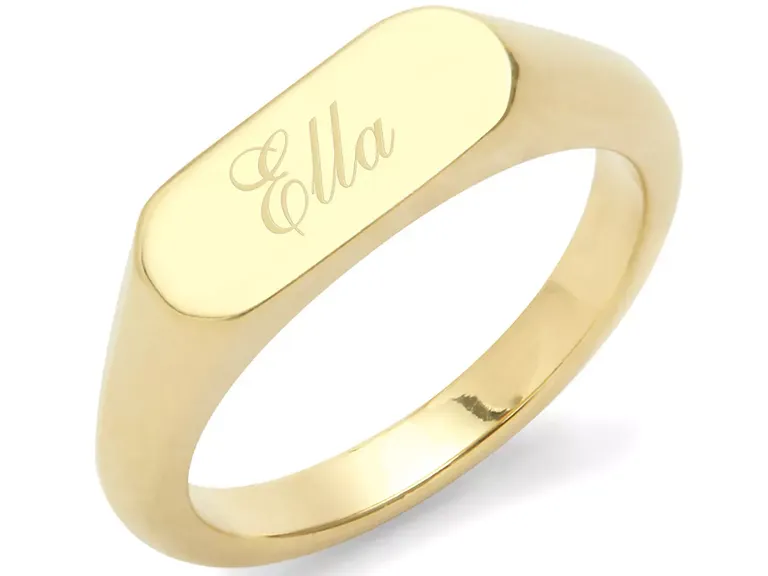 Gold Brook & York Custom Name Thin Signet Ring gift for daughter in law