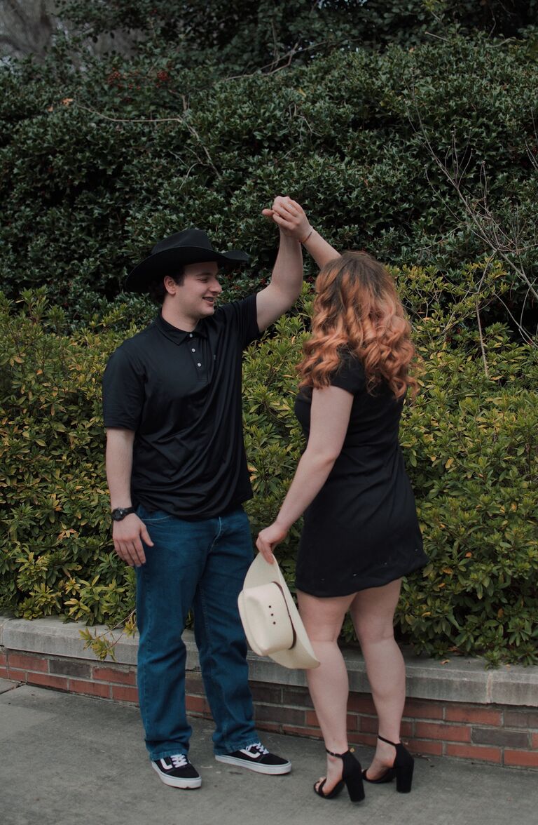 They went back to Pullen Park to celebrate their first Valentines Day together. 