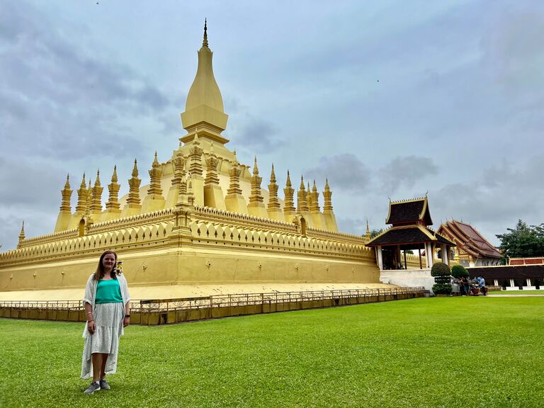 Through the humidity they trekked to the golden temples of Laos...