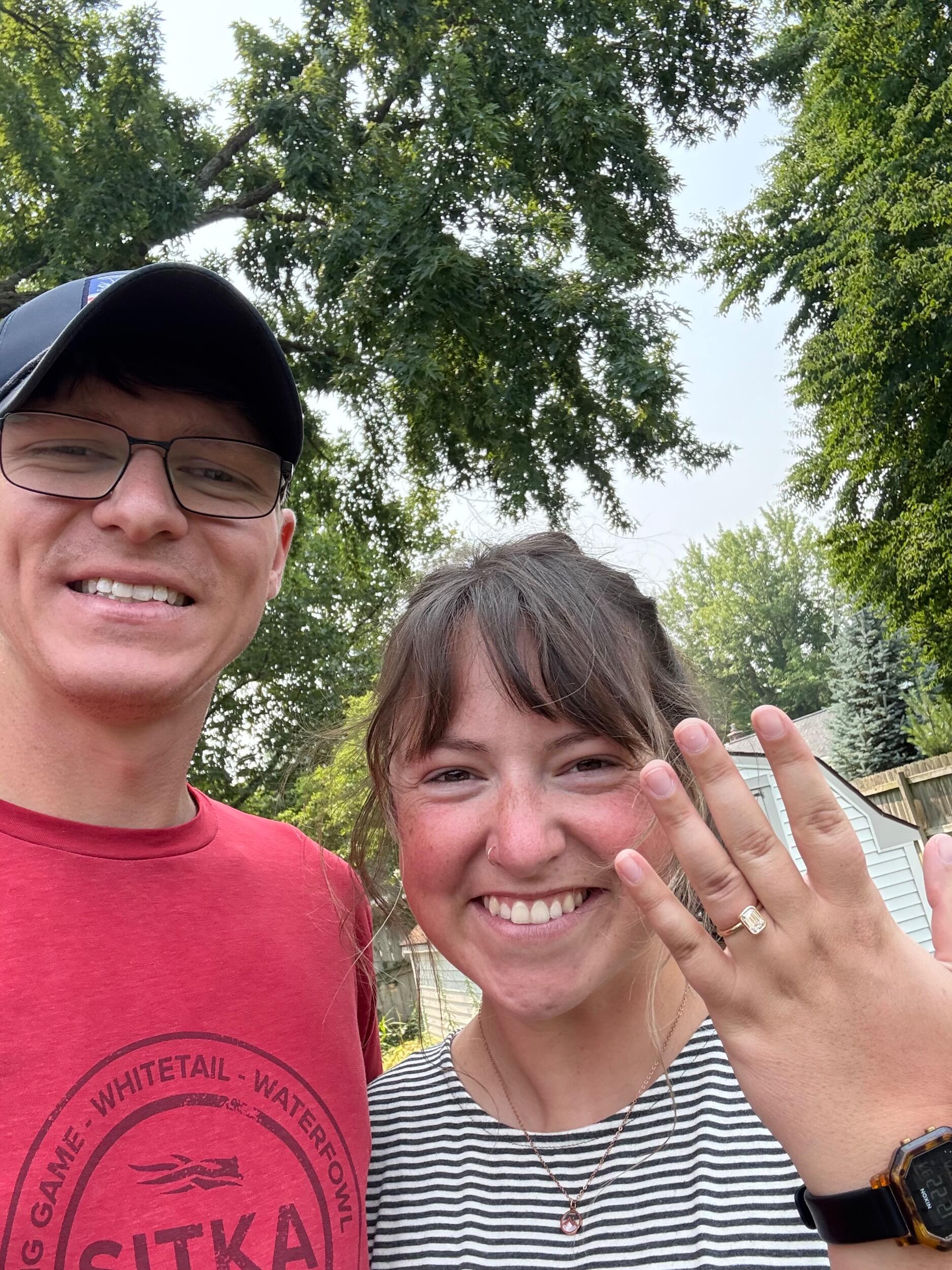 engaged in the back yard!!!