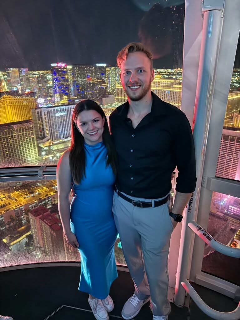 Andrew and Audrey at the top of the High Roller ferris wheel in Las Vegas.