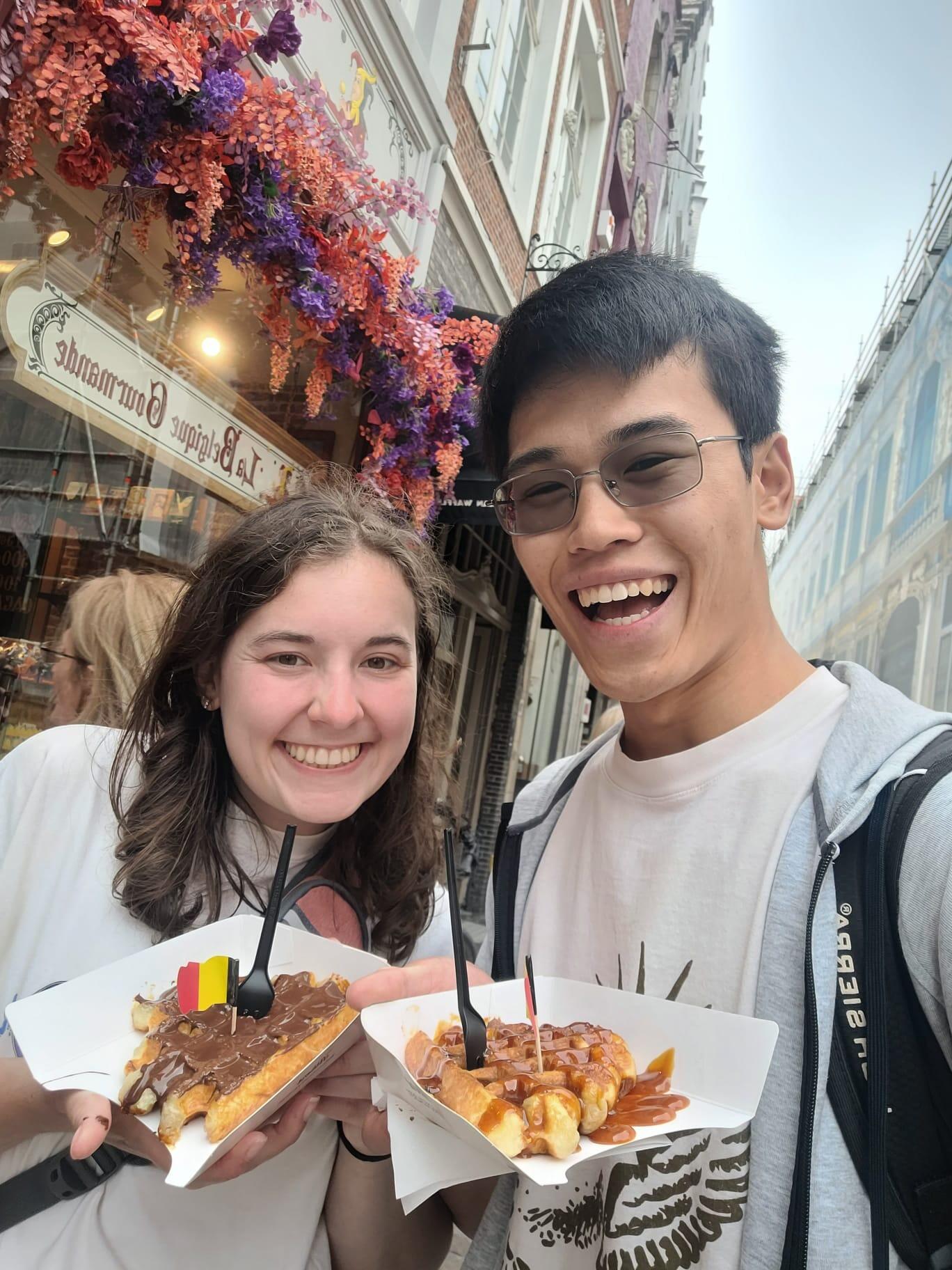 Mmm waffles in Belgium 