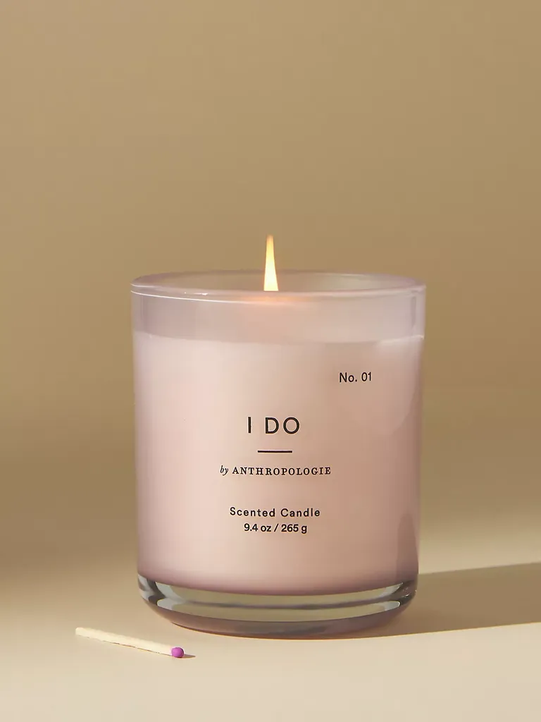 Floral scented 'i do' candle wedding gift for couple