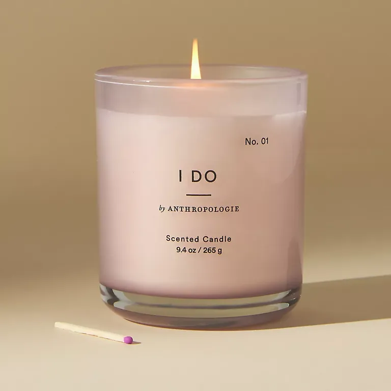 Floral scented 'i do' candle wedding gift for couple