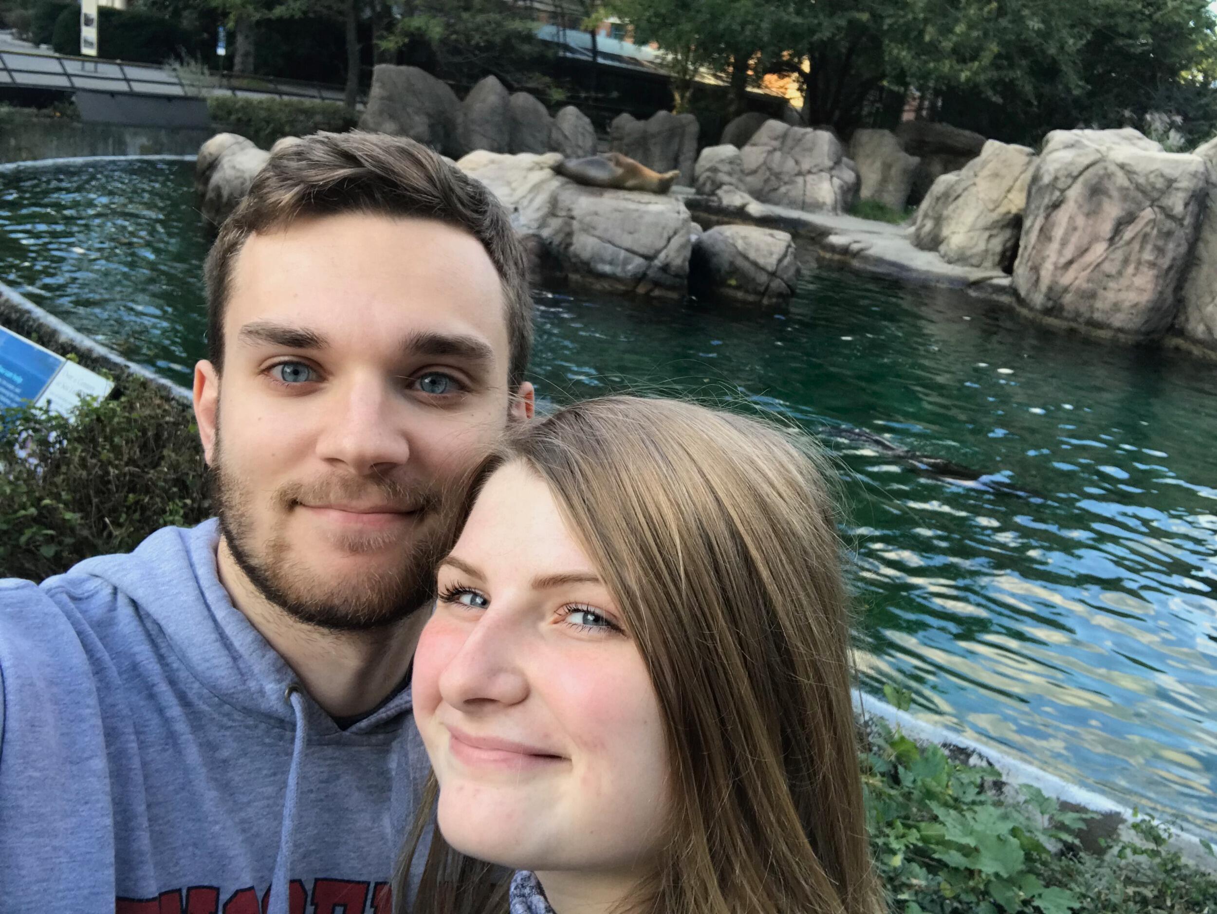 Eric taking Kellie to the Bronx Zoo for the first time