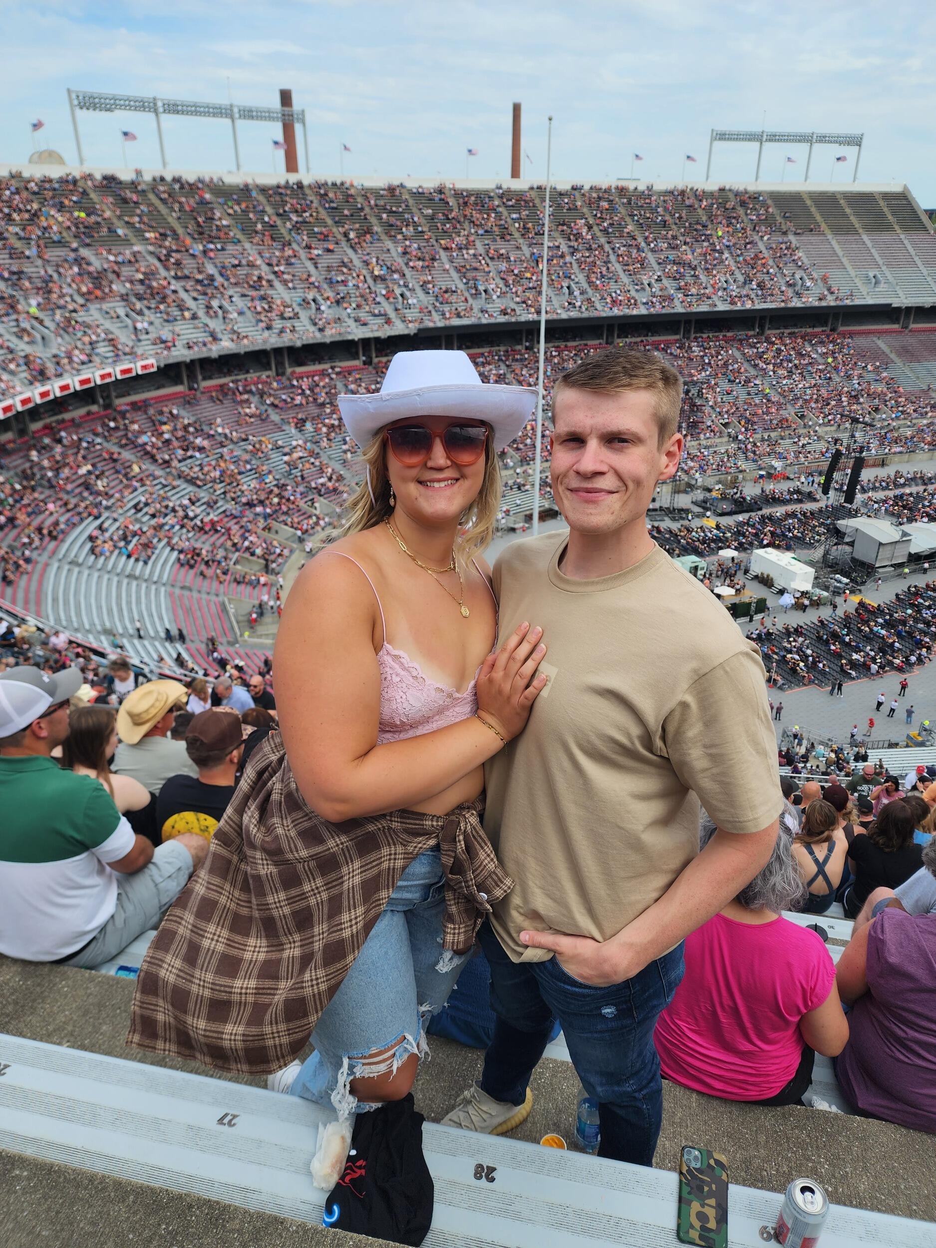 Emily and Kevin attend Buckeye County Superfest to see George Strait in concert. 