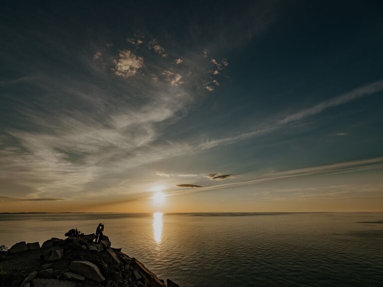 Sunrise photo idea for a summer engagement session. 