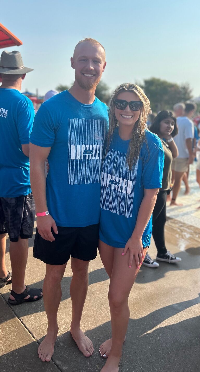 We got baptized together