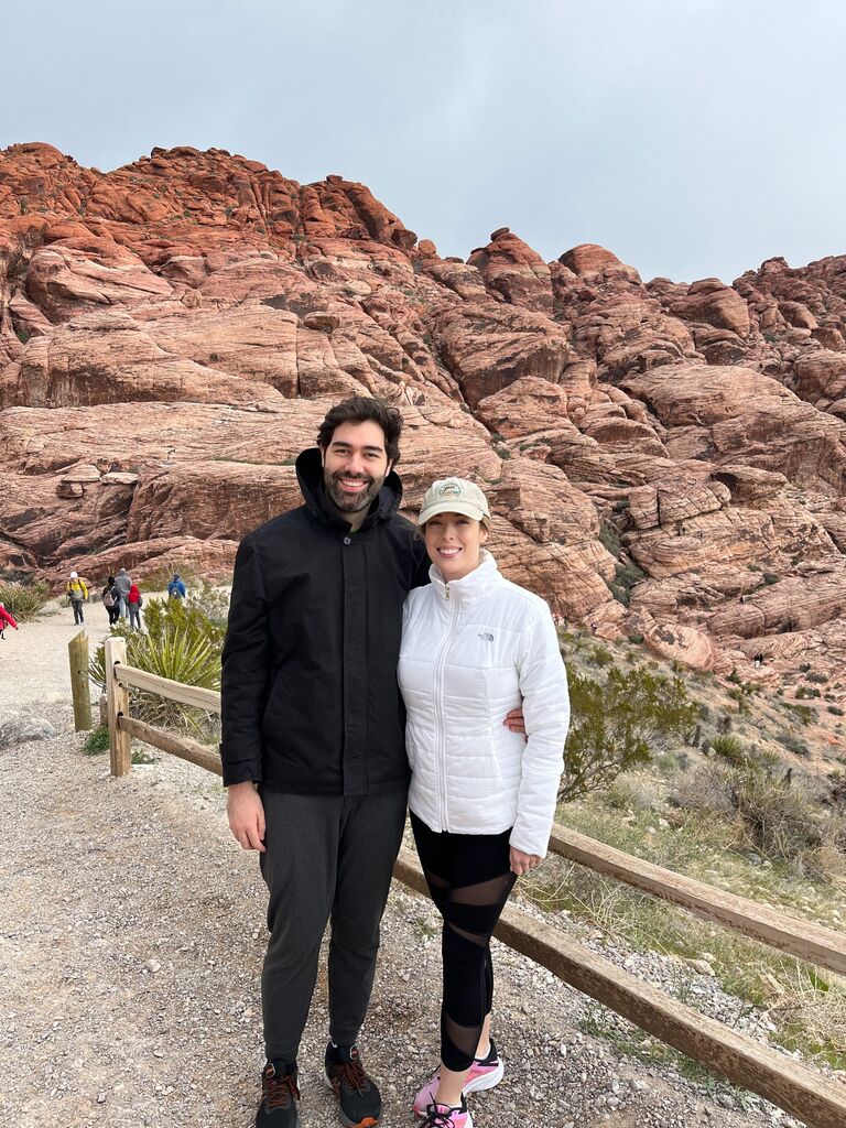 Hiking through Red Rock Canyon.