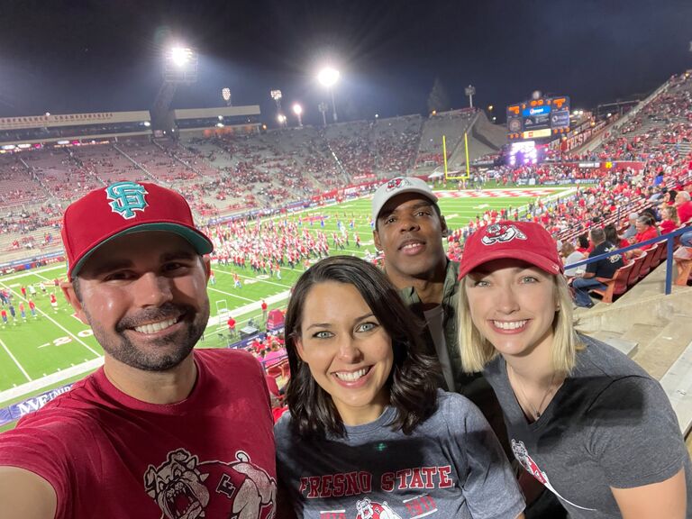 Fresno State Football under the lights with Heather and Tommy!