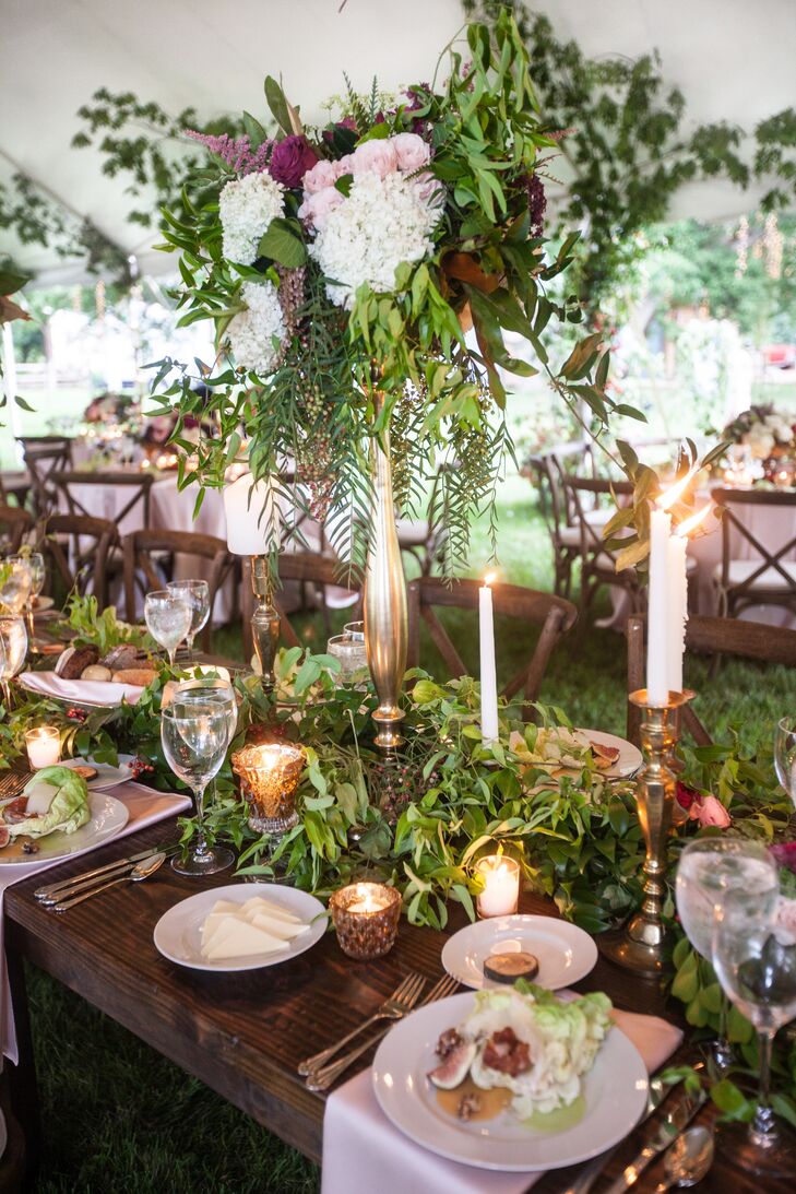 Towering Enchanted Garden-Inspired Centerpieces