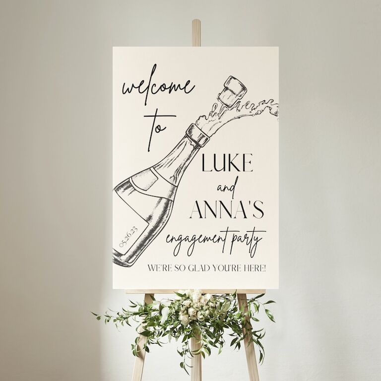 Engagement party welcome sign decoration idea
