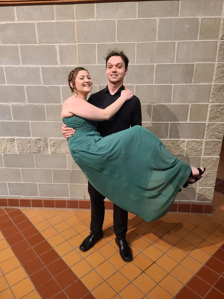 Kaleb played piano for Tamara's Sophomore recital. Of course they had to get a fun picture!