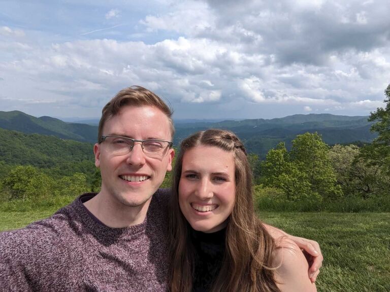 On the way to our engagement weekend or "my birthday weekend", we stopped at this beautiful overlook.