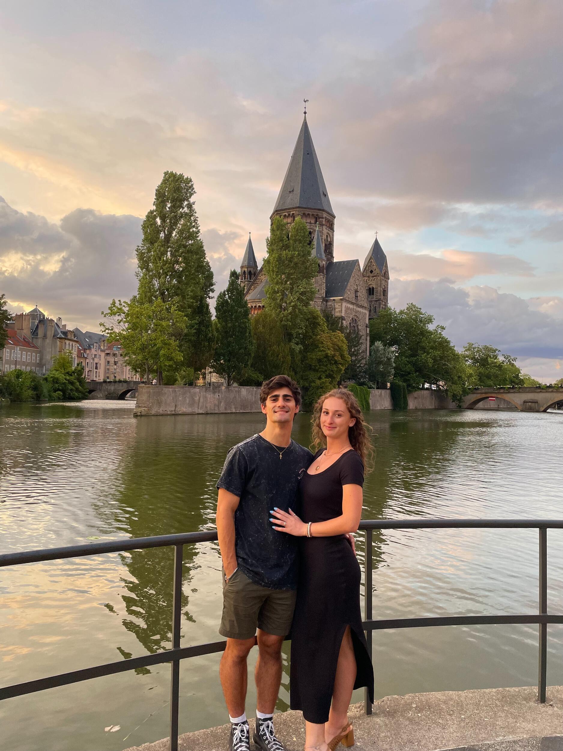 Zoe visiting Anthony while he studied abroad in France