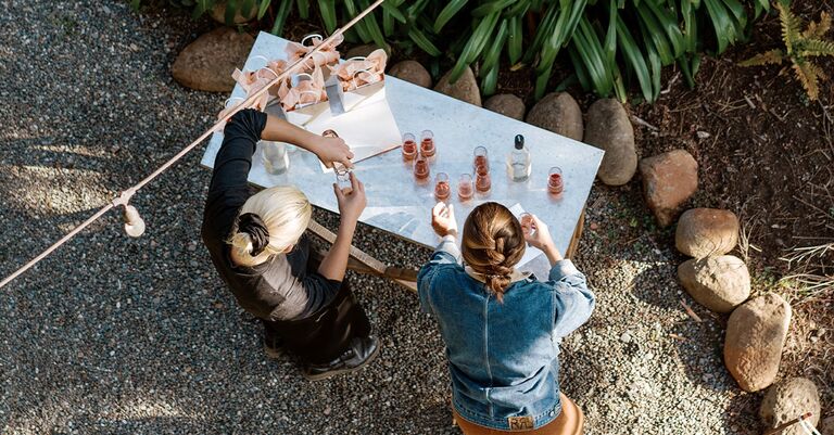 wedding vendors working hard while planning a wedding