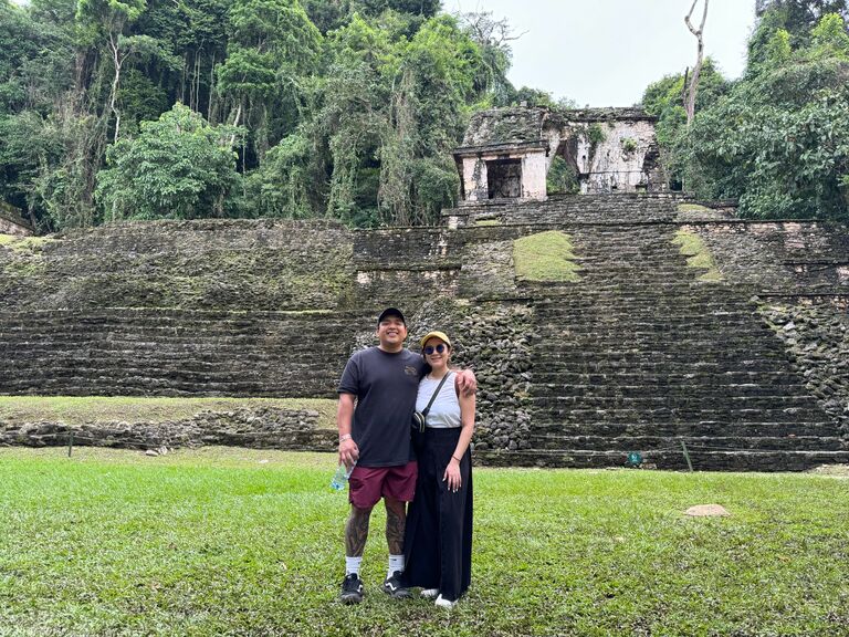 Palenque, Mexico! Walking through the jungles of the jaguars and mono's. 