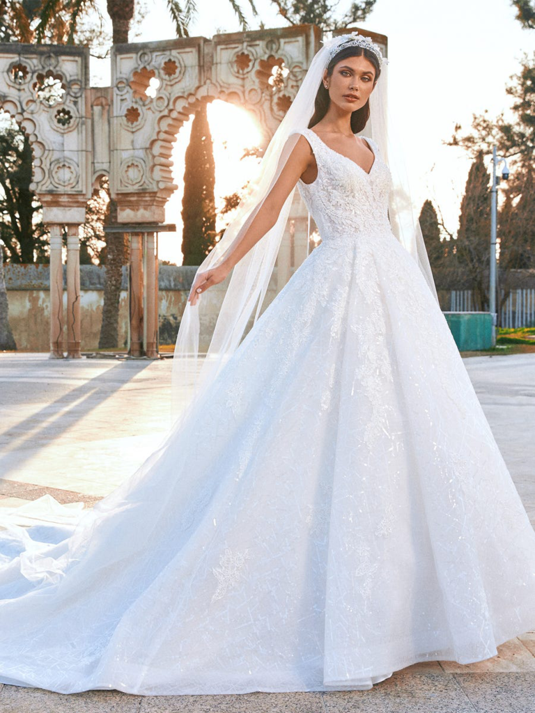 Deep V Plunging Neckline Wedding Dress Inspiration