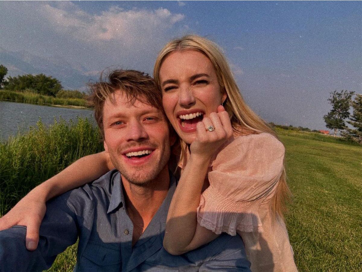 Emma Roberts and boyfriend Cody John engagement photo