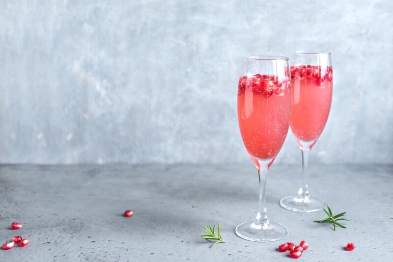 Bridgerton themed party - pomegranate royal champagne cocktail