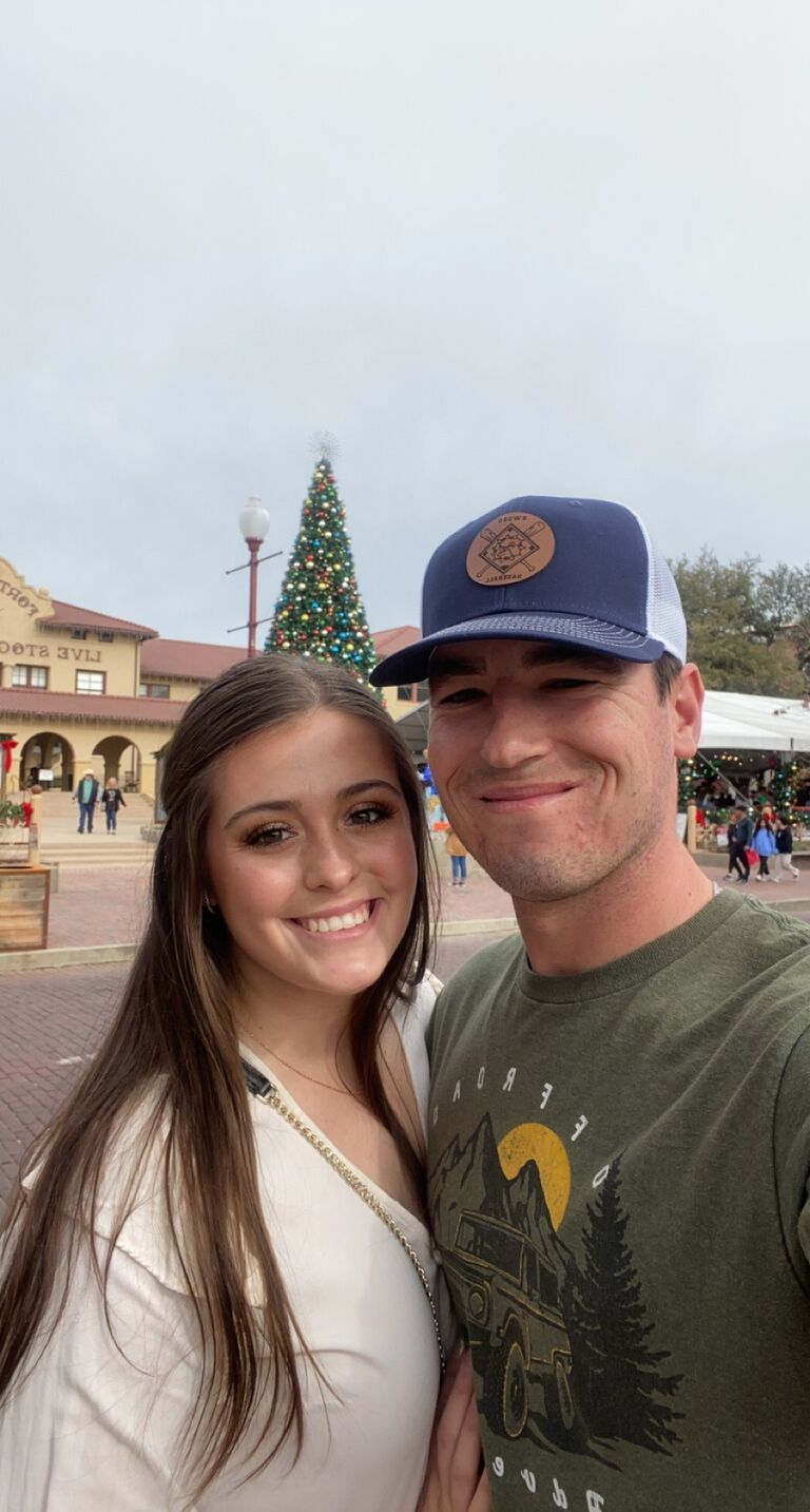 Annual Christmas Tree Picture in the Fort Worth Stockyards!
