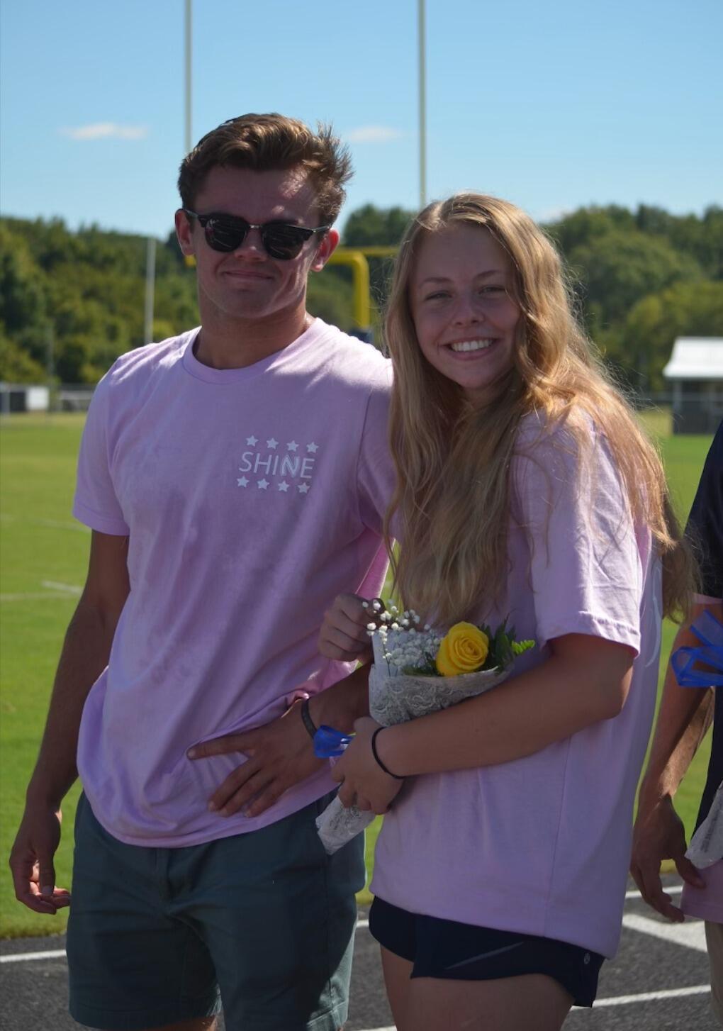 we continued talking more and more throughout the fall of our senior year. cooper escorted hadley for homecoming court and hadley attended pretty much every one of cooper's football games