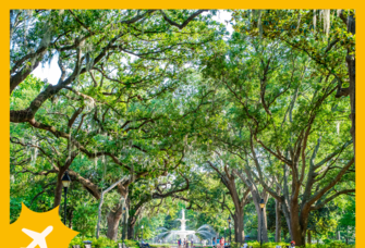 Forsyth Park in Savannah, Georgia, romantic getaways in Georgia
