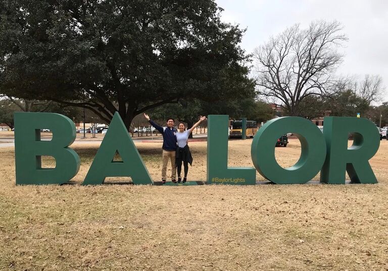 Sean and Sae Hee first met in the late summer of 2017 as they were walking to Baylor's campus-wide class: Chapel. A mutual friend who was walking with Sae Hee called Sean over, and within 30 seconds, Sae Hee had already made her first move! One contact shared and one promise to help with chemistry homework later, they found themselves becoming the best of friends.
