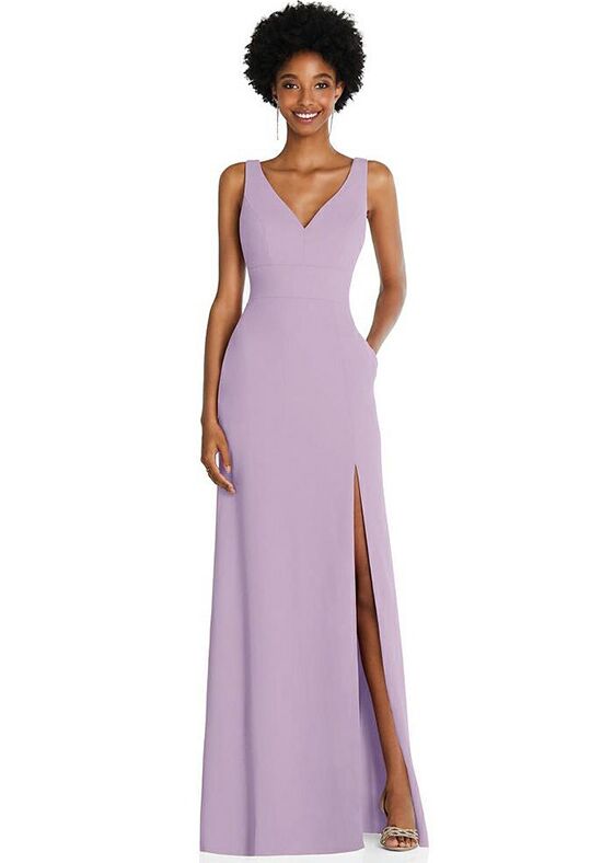 Strapless Scoop Back Maxi Dress with Front Slit